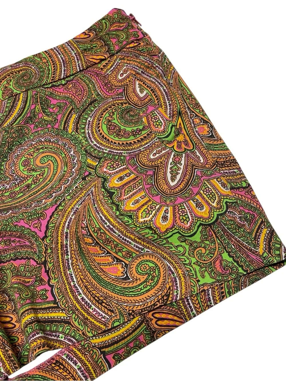 J.CREW Paisley Print Chino Shorts Women’s Size 12 Multicolor 100% Cotton